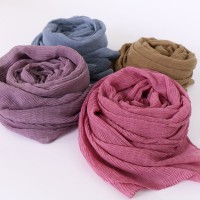 women new style polyester scarf  crinkle breathe freely arab head hijab scarf  0419047