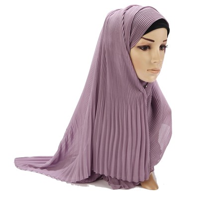 New style bubble chiffon Women Pleated Head Wrap Arab Muslim Hijab Scarf Crinkle Shawl For Female 0319021