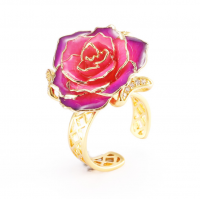 gold rose 24K ring  pure handmade artware exclusive gift for JEWELRY SHOP