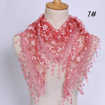 Lady Women new designs lace triangle scarf hijab hot sale 0419015