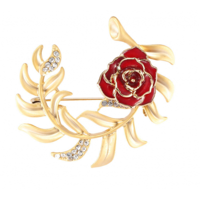 gold rose 24K dipped plating BROOCH pure handmade artware exclusive gift for lover or friend or VIP CLIENT